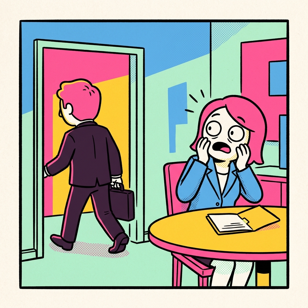 Suddenly, the Iranian diplomat stands up and walks away, leaving the talks.